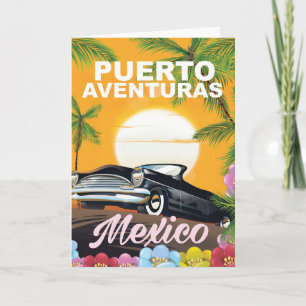 Cartes Pour Fêtes Annuelles Affiche de voyage à Puerto Aventuras au Mexique