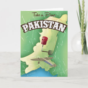 Cartes Pour Fêtes Annuelles Affiche de voyage au Pakistan en avion