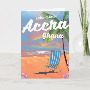 Cartes Pour Fêtes Annuelles Affiche de voyage de la plage d'Accra Ghana