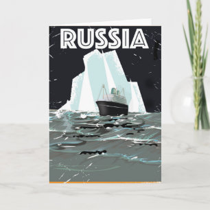 Cartes Pour Fêtes Annuelles Affiche de voyage de l'Arctique de la Russie sovié