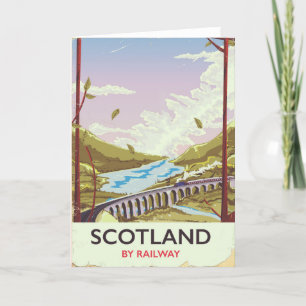 Cartes Pour Fêtes Annuelles Affiche de voyage de locomotive vintage d'Écosse