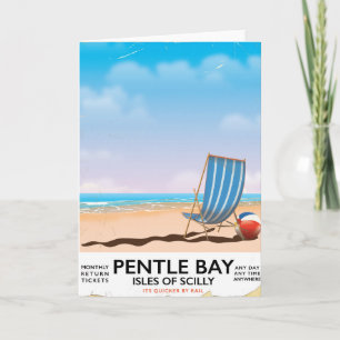 Cartes Pour Fêtes Annuelles Affiche de voyage de Pentle Bay Isles of Scilly