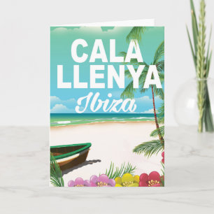 Cartes Pour Fêtes Annuelles affiche de voyage de plage d'ibiza de llenya de