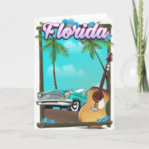 Cartes Pour Fêtes Annuelles Affiche de voyage de style Florida Retro