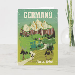 Cartes Pour Fêtes Annuelles Affiche de voyage de style vintage Allemagne