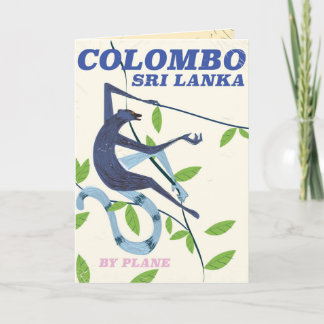 Cartes Pour Fêtes Annuelles Affiche de voyage de style vintage Colombo Sri Lan