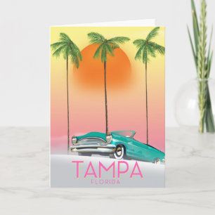 Cartes Pour Fêtes Annuelles Affiche de voyage de style vintage Tampa Floride