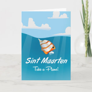 Cartes Pour Fêtes Annuelles Affiche de voyage de vacances de Sint Maarten dess