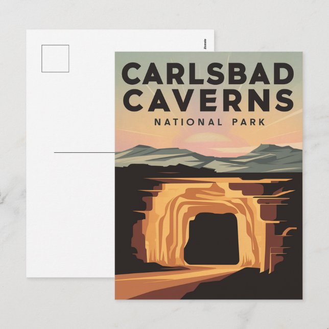 Cartes Pour Fêtes Annuelles Affiche de voyage du parc national des Cavernes Ca (Devant / Derrière)