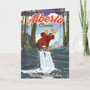Cartes Pour Fêtes Annuelles Affiche de voyage en caricature de l'Alberta Canad