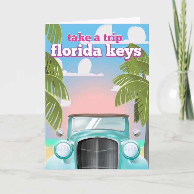 Cartes Pour Fêtes Annuelles Affiche de voyage Florida Keys (Devant)
