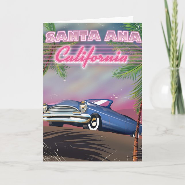 Cartes Pour Fêtes Annuelles Affiche de voyage père Noël Ana California (Devant)