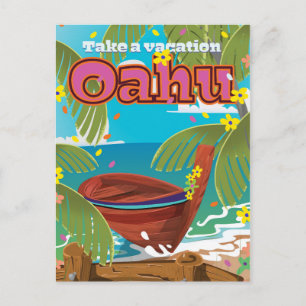 Cartes Pour Fêtes Annuelles Affiche de voyage pour les vacances à Oahu