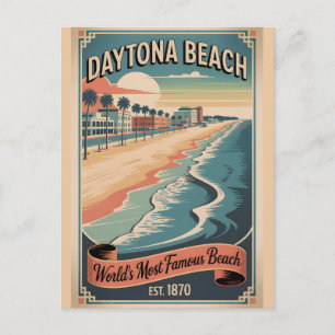 Cartes Pour Fêtes Annuelles Affiche de voyage rétro de Daytona Beach Floride