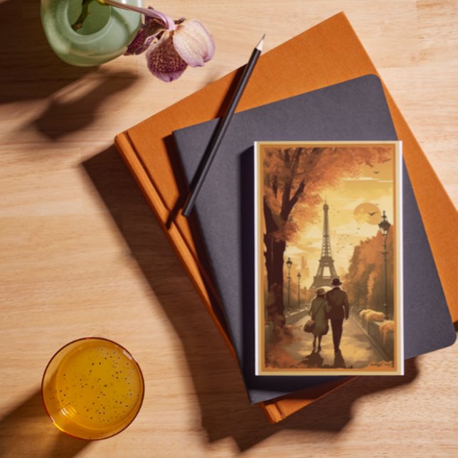 Cartes Pour Fêtes Annuelles Affiche de voyage, Romance in Paris personnalisabl (Créateur téléchargé)