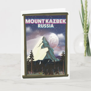 Cartes Pour Fêtes Annuelles Affiche de voyage russe du Mont Kazbek.