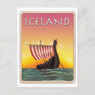 Cartes Pour Fêtes Annuelles Affiche de voyage Viking Islande