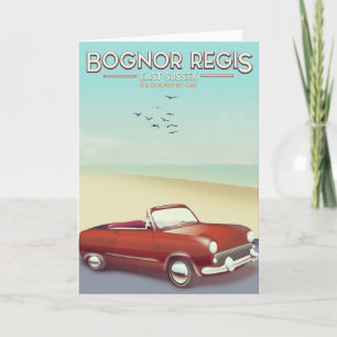 Cartes Pour Fêtes Annuelles Affiche de voyage vintage au bord de mer de Bognor