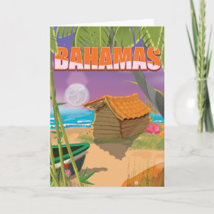 Cartes Pour Fêtes Annuelles Affiche de voyage vintage aux Bahamas