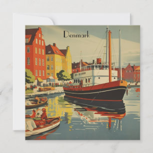 Cartes Pour Fêtes Annuelles Affiche de voyage vintage Danemark personnalisable