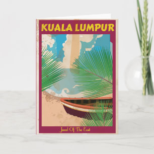 Cartes Pour Fêtes Annuelles Affiche de voyage vintage de Kuala Lumpur