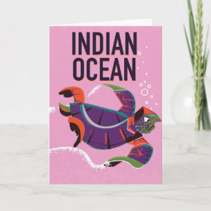 Cartes Pour Fêtes Annuelles Affiche de voyage vintage de l'Océan Indien