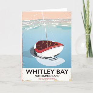 Cartes Pour Fêtes Annuelles Affiche de voyage vintage de Whitley Bay Northumbe