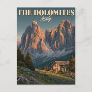 Cartes Pour Fêtes Annuelles Affiche de voyage vintage des Dolomites en Italie