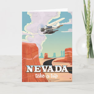 Cartes Pour Fêtes Annuelles affiche de voyage vintage du Nevada State