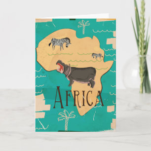 Cartes Pour Fêtes Annuelles Affiche de voyage vintage Expérience Afrique