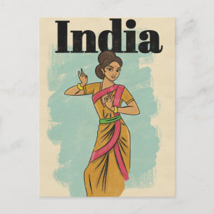 Cartes Pour Fêtes Annuelles Affiche de voyage vintage Inde