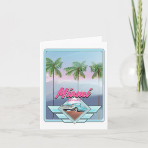 Cartes Pour Fêtes Annuelles Affiche de voyage vintage Miami Floride