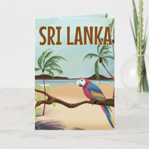Cartes Pour Fêtes Annuelles affiche de voyage vintage Sri Lanka Beach