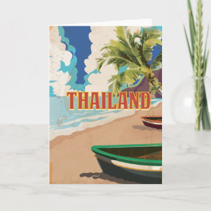 Cartes Pour Fêtes Annuelles Affiche de voyage vintage Thaïlande
