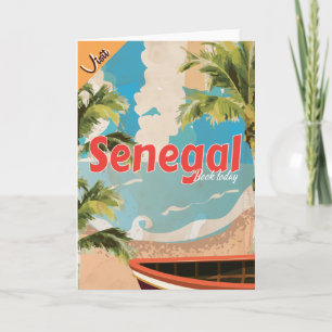 Cartes Pour Fêtes Annuelles Affiche de voyage vintage vacances Sénégal.