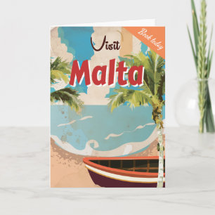 Cartes Pour Fêtes Annuelles Affiche du Vintage voyage de vacances à Malte.