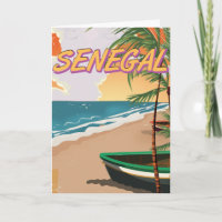 Affiche vintage de plage du Sénégal