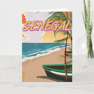 Cartes Pour Fêtes Annuelles Affiche vintage de plage du Sénégal