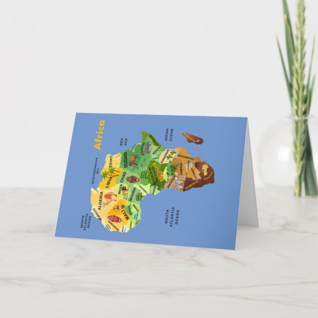 Cartes Pour Fêtes Annuelles Africa map (Devant)