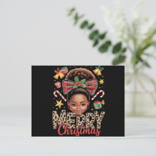Cartes Pour Fêtes Annuelles Africain Américain Noël Messy Bun Black Mom