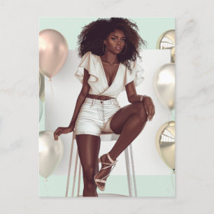Cartes Pour Fêtes Annuelles African American Black Queen Melanin Sista Shopp