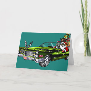 Cartes Pour Fêtes Annuelles African American Hipster Père Noël