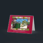Cartes Pour Fêtes Annuelles African American Santa Christmas Greeting Card Bla<br><div class="desc">Conception moderne de la carte de crédit Santa And Greeting Card,  With Snow Scene Behind</div>