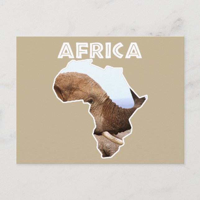 Cartes Pour Fêtes Annuelles Afrique Faune Continent Odeurs d'éléphants (Devant)