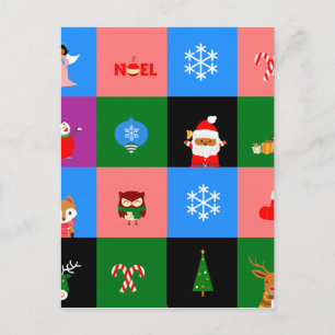 Cartes Pour Fêtes Annuelles afrique santa claus colorblock