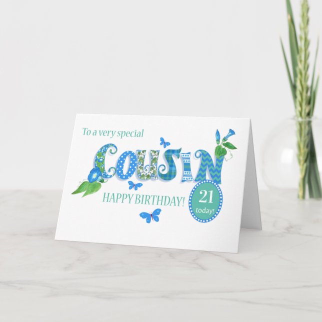 Cartes Pour Fêtes Annuelles Age personnalisé Anniversaire de Cousin avec la ca (Devant)