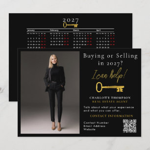 Cartes Pour Fêtes Annuelles Agent immobilier achat vente immobilier 2027 clé e