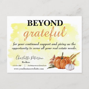 Cartes Pour Fêtes Annuelles Agent immobilier Joyeux Thanksgiving