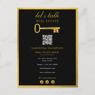 Cartes Pour Fêtes Annuelles Agent Immobilier Realtor Clé Dorée Promotionnelle
