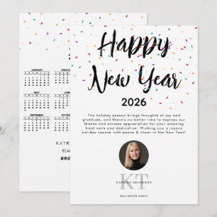 Cartes Pour Fêtes Annuelles Agent immobilier Realtor Nouvel An 2026 Calendrier
